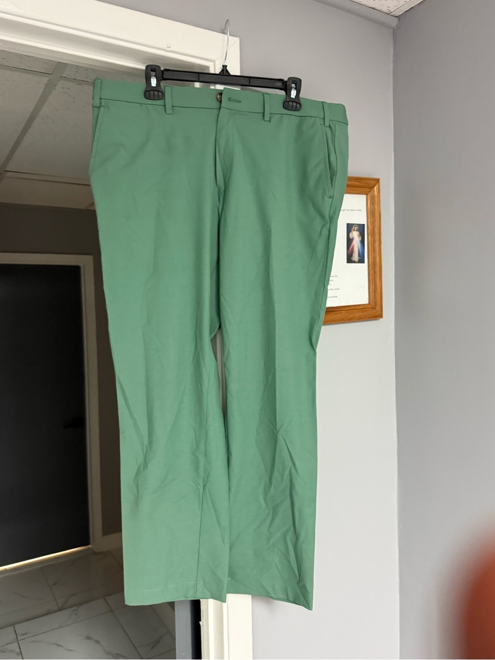 Men's Sage Green Ralph Lauren Chinos — Classic Flat Front Casual Pants
